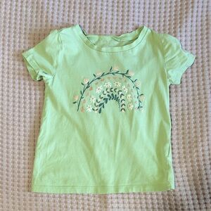 OshKosh B'gosh Light Green Tee with Floral Rainbow